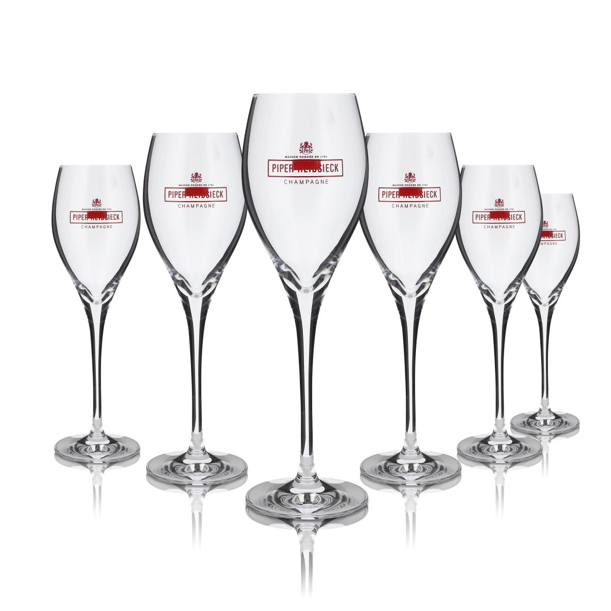 6x Piper Heidsieck Verre à Champagne 0,21l Flûte Coupe Set Verres à Champagne Secco Vin