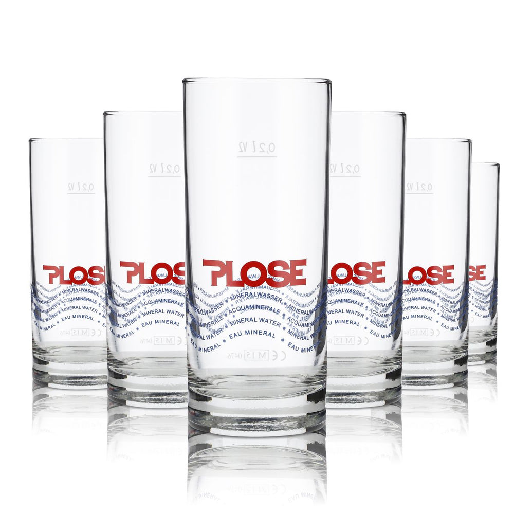 6x Plose verre 0,2l eau minérale barre tumbler gobelet set de verres à bulles