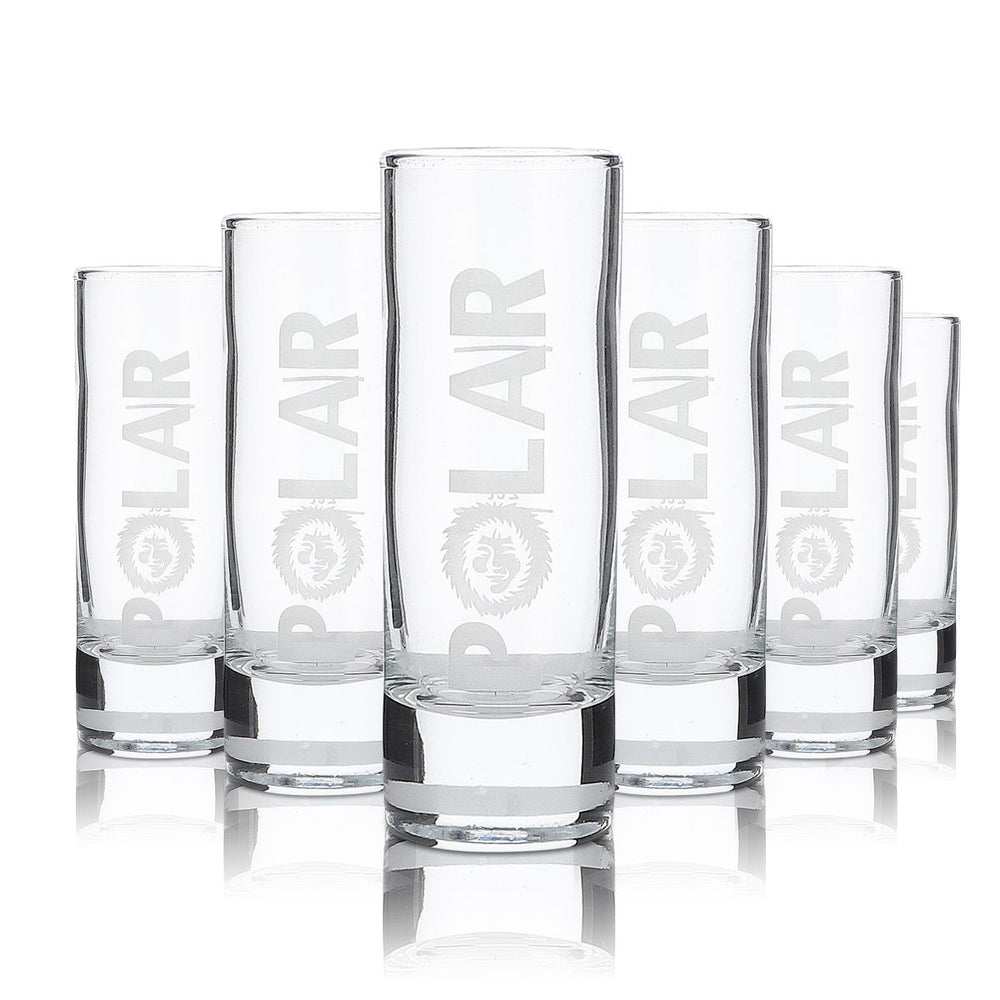 6x Verre à shot Polar Limes Vodka, Stamer, verre court, blanc satiné