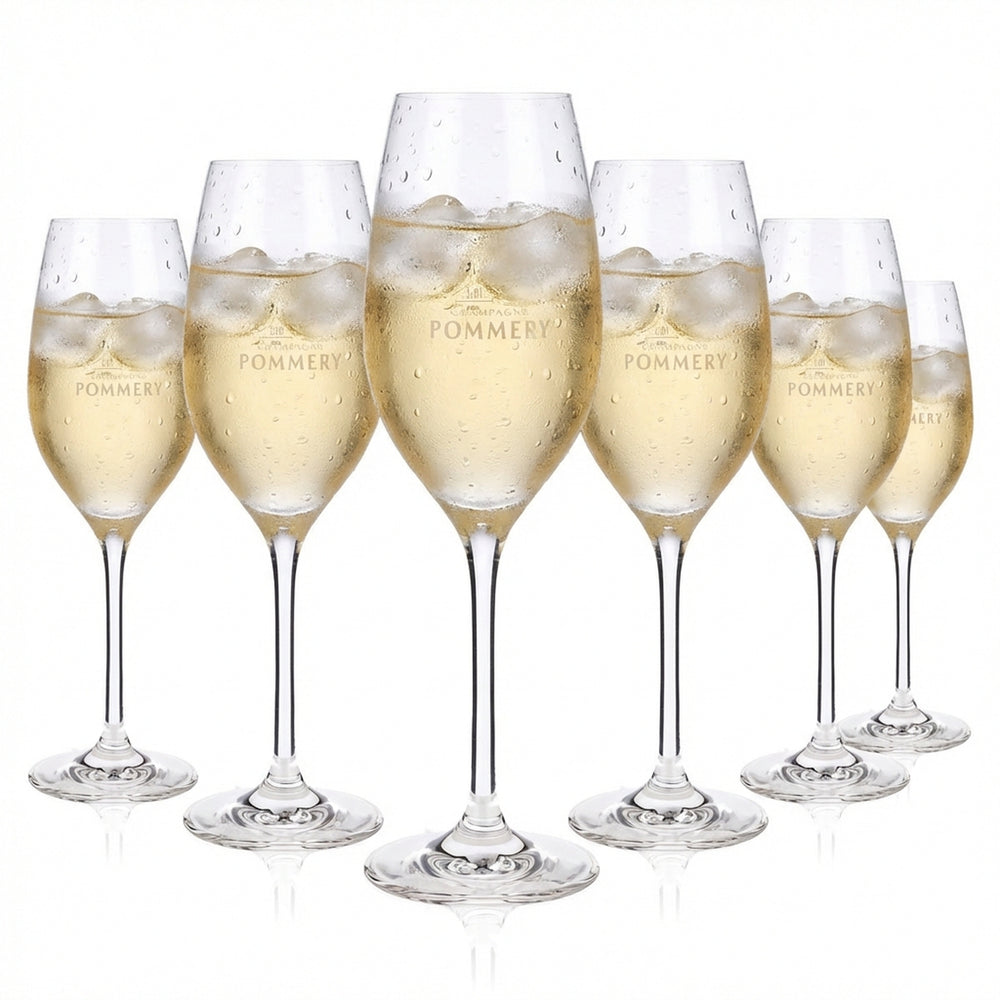 6 flûtes à champagne Pommery Verres à champagne Verres à champagne longs