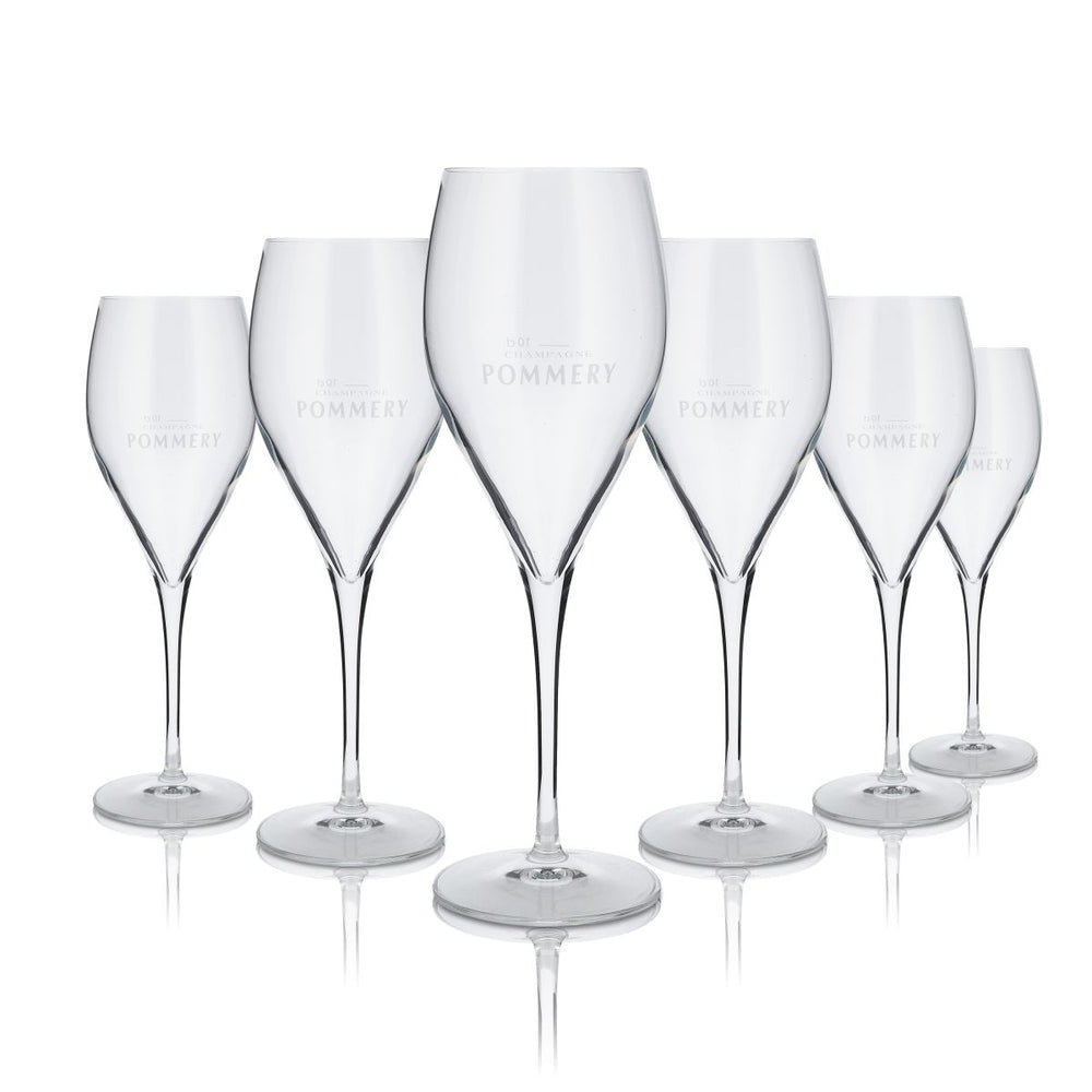 6x Pommery Verre 0,3l Champagne Secco Flûte Coupe Set Verres Gastro