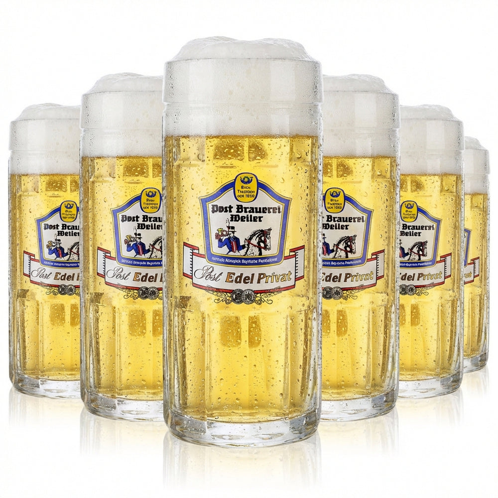 6x Post Brasserie Weiler Verre à bière Bierseidel 0,4 l Chope Rastal Fralkenstein