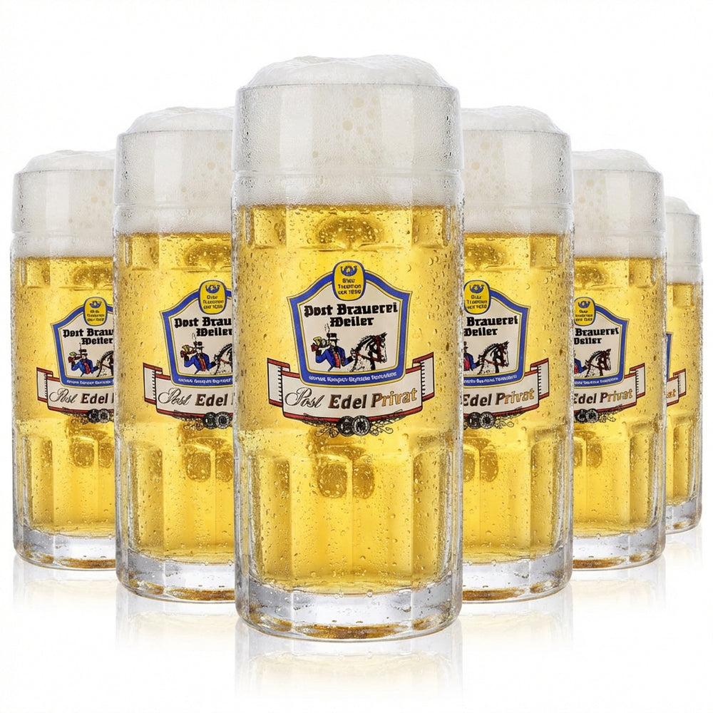 6x Post Brasserie Weiler Verre à bière Bierseidel 0,5 l Kruge Rastal Falkenstein