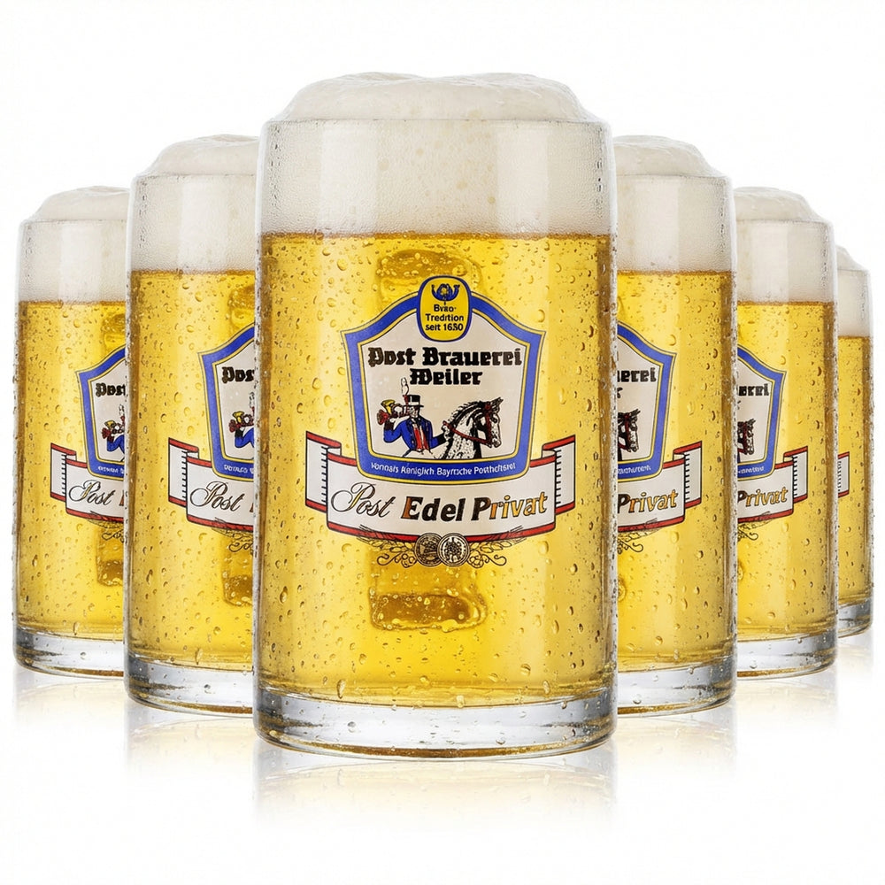 6x Post Brauerei Weiler Verres à bière Verres à bière 0,3 l Chope à bière
