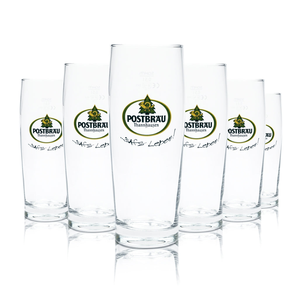 6 verres à bière Postbräu Thannhausen 0,5 l Willi Becher Trumpf Brauerei Beer
