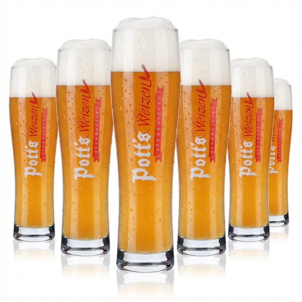 6 verres à bière Potts 0,3 l Verre à bière blanche Verre à bière Verres à bière sans alcool