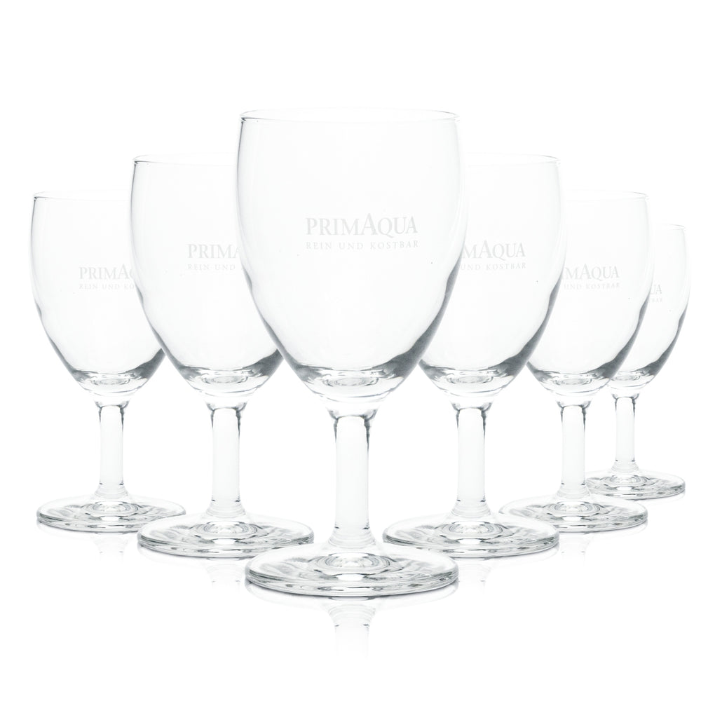 6 verres à pied Prima Aqua 0,1 l, forme tulipe, flûte, pour eau minérale, soda ou jus