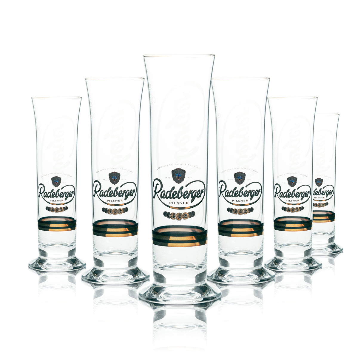 6 verres à bière Radeberger 0,2 l, forme tulipe, avec logo et scène, brasserie – Vue 5