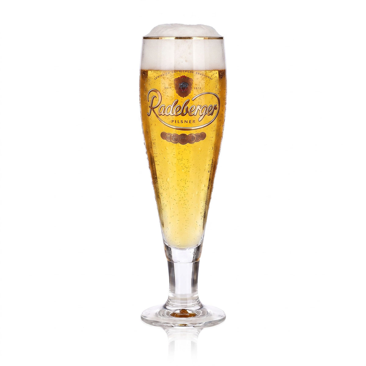 Lot de 6 verres à bière Radeberger de 0,3 l, modèle « Pokal », Pilsner à bord doré, Sahm – Vue 2