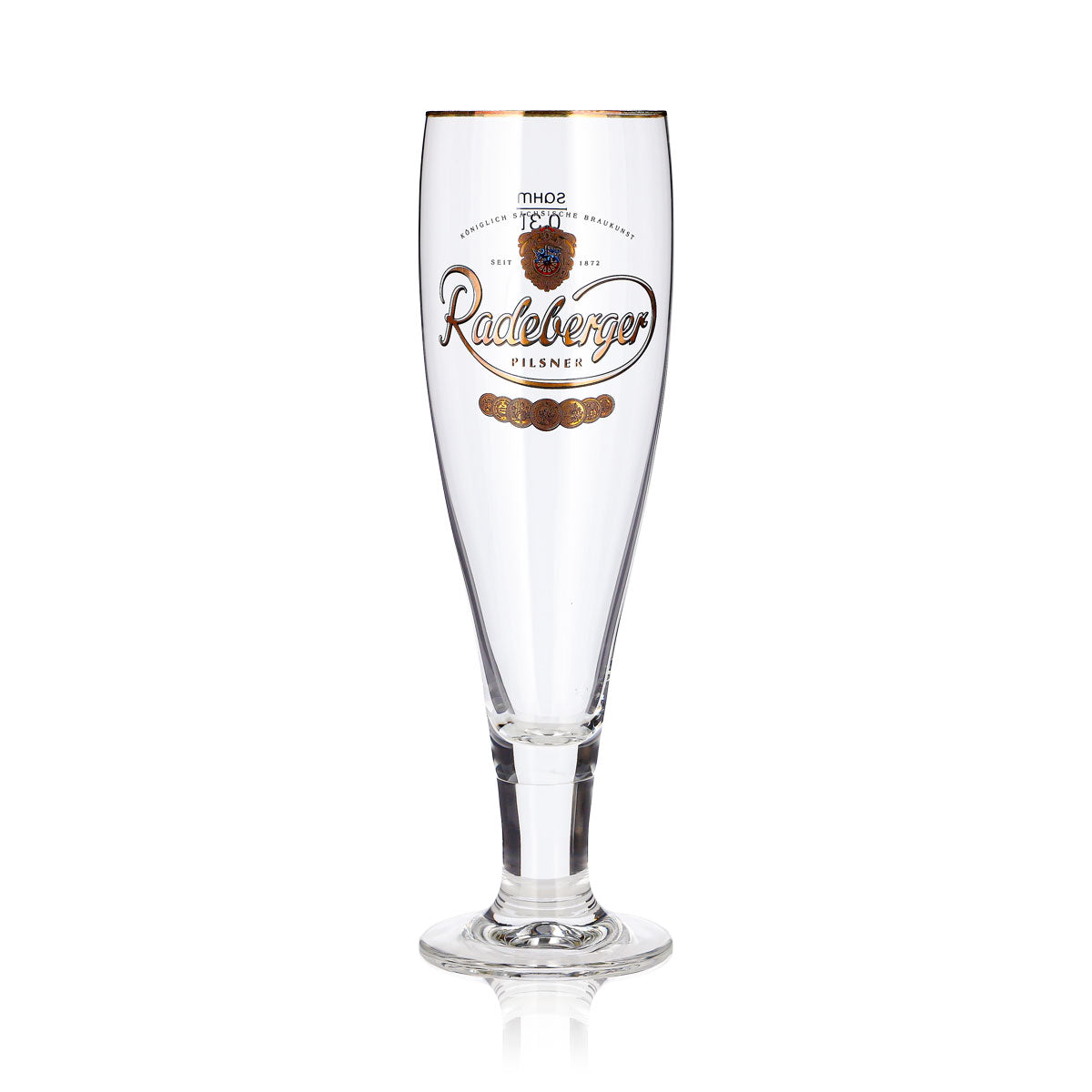 Lot de 6 verres à bière Radeberger de 0,3 l, modèle « Pokal », Pilsner à bord doré, Sahm – Vue 3