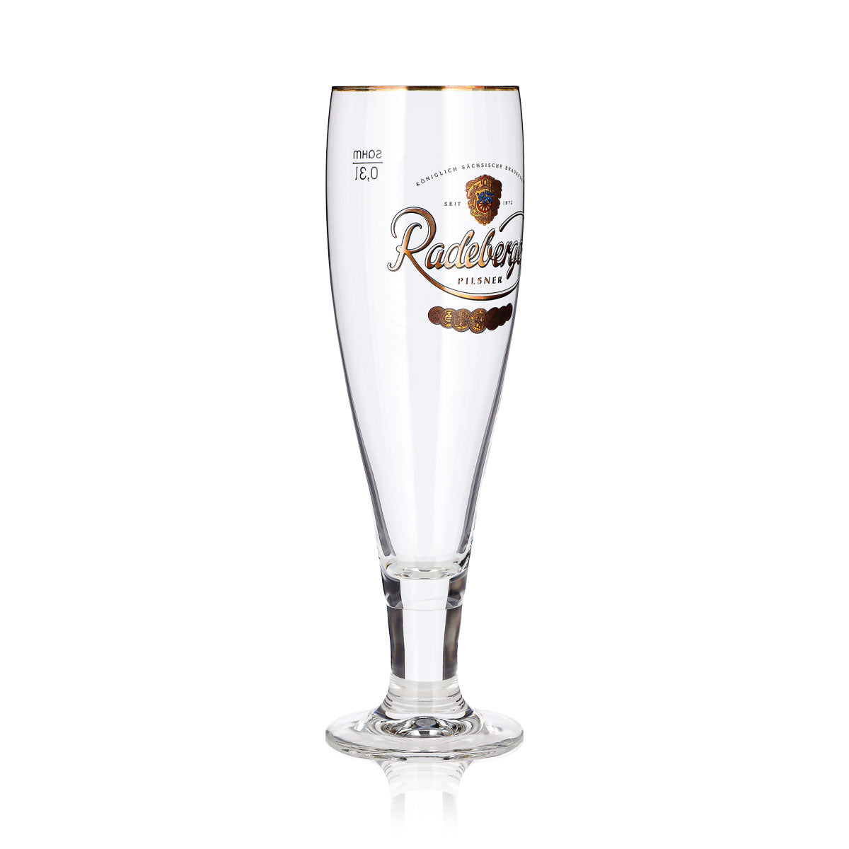 Lot de 6 verres à bière Radeberger de 0,3 l, modèle « Pokal », Pilsner à bord doré, Sahm – Vue 4