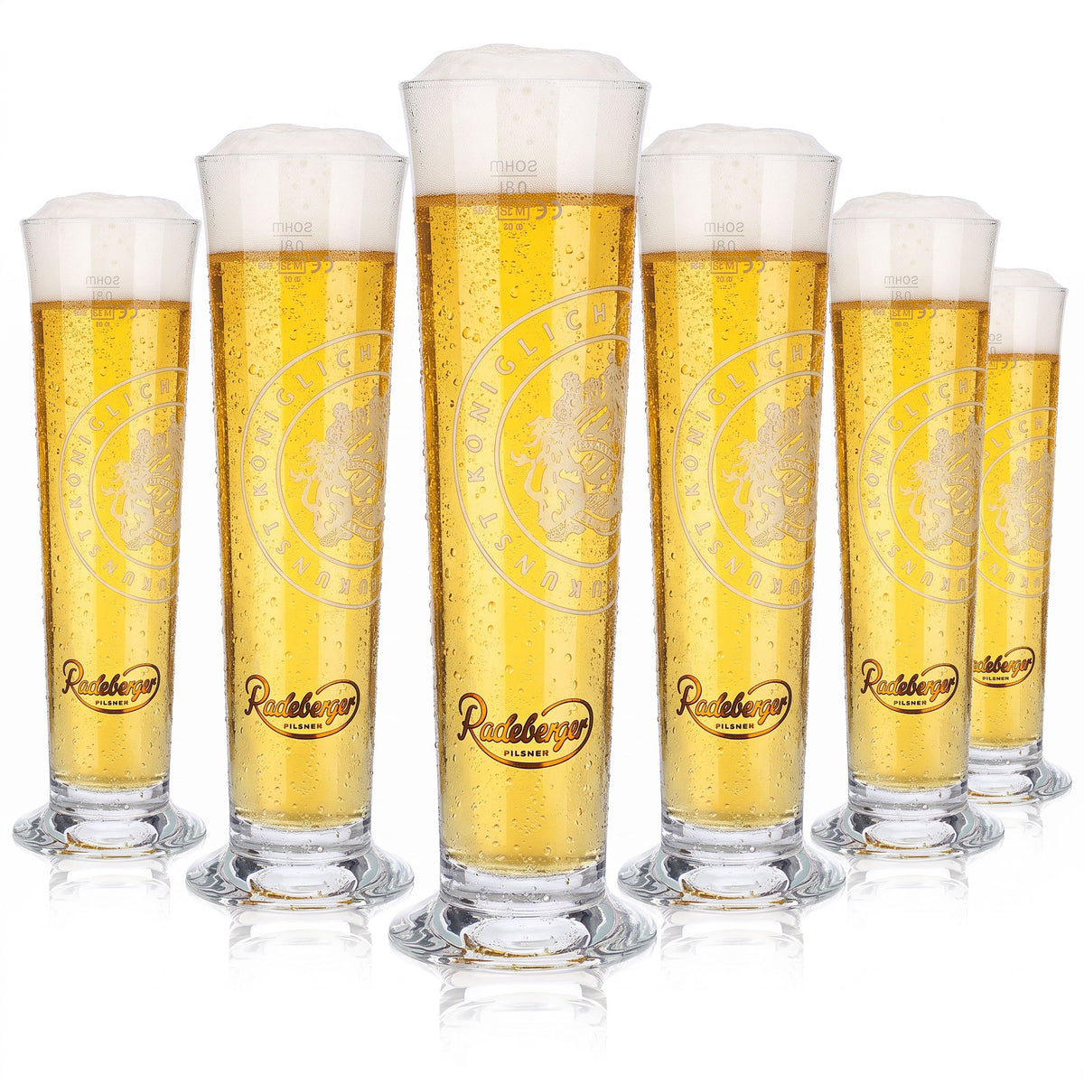 Lot de 6 verres à bière Radeberger de 0,3 l, modèle « Pokal Sahm », « L'art brassicole royal saxon » (lot de 6)