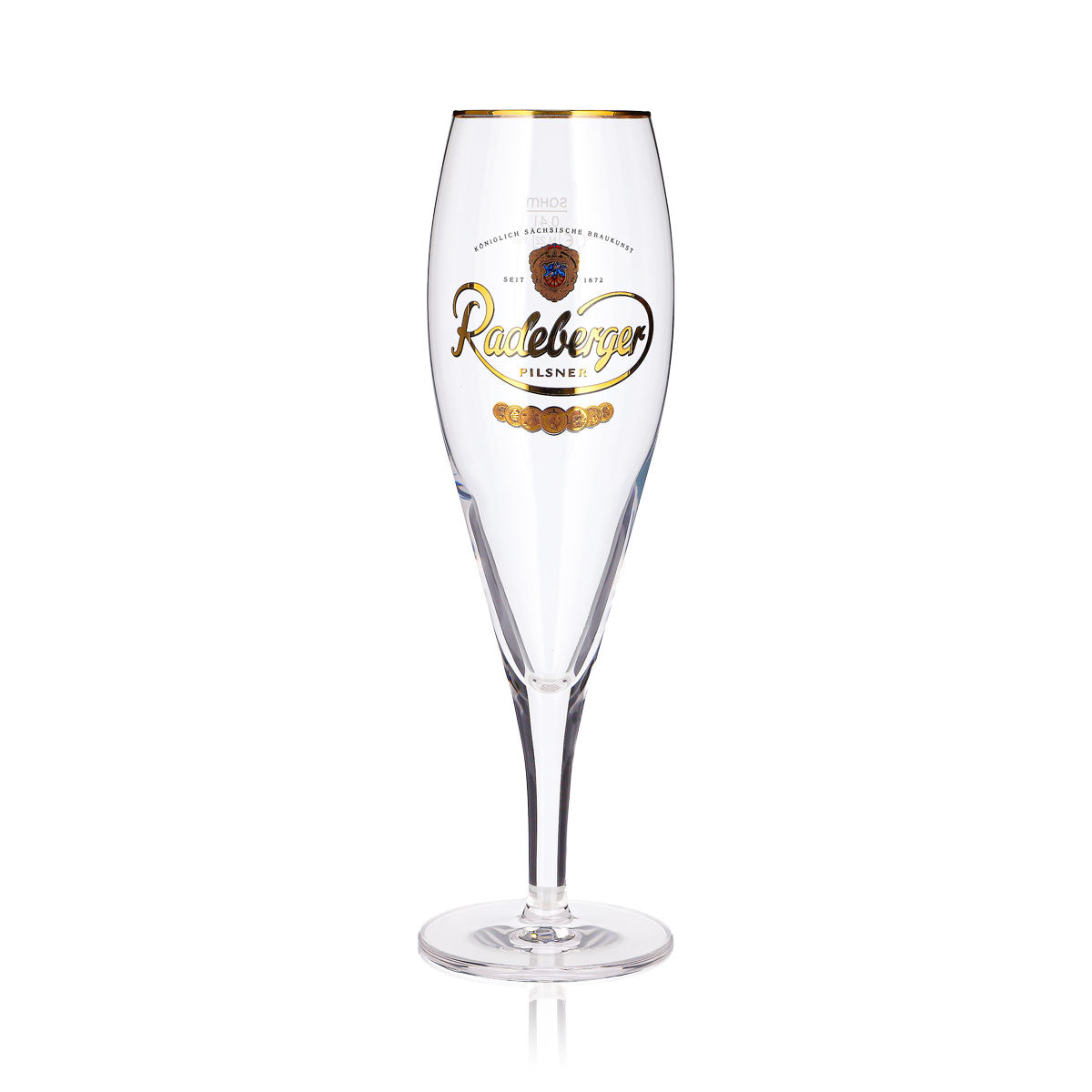 Lot de 6 verres à bière Radeberger de 0,4 l, forme coupe, Pilsner, bord doré, Sahm – Vue 3