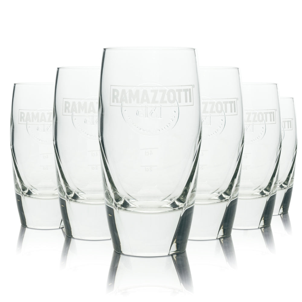 6 verres Ramazzotti 0,2 l Tumbler Crema Relief Verres Gastro Amaro Cappucino 1815