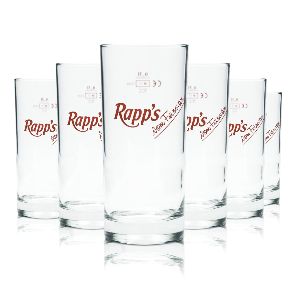 6x verres Rapps 0,3 l, verres à jus, eau minérale, boissons gazeuses, verres à limonade, gastronomie, chêne