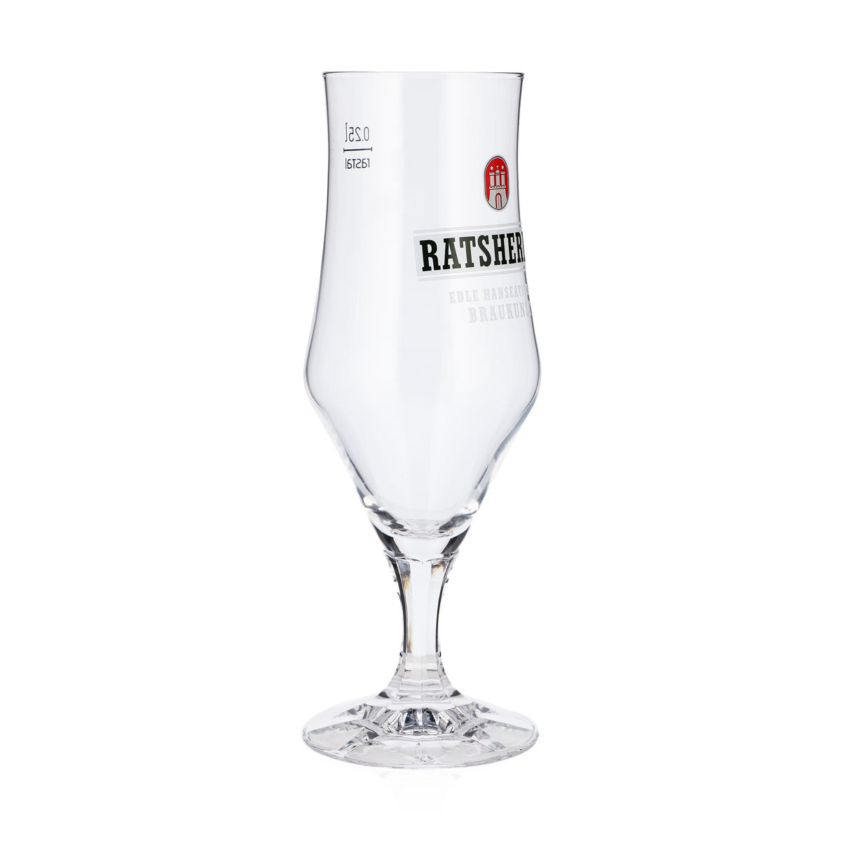 Lot de 6 verres à bière « Ratsherrn » de 0,25 l, forme coupe, logo blanc, verres à bière Rastal (lot de 6) – Vue 3