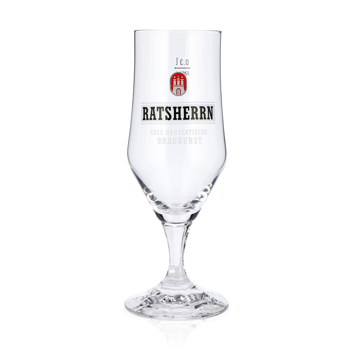 6 verres à bière « Ratsherrn » de 0,3 l, forme coupe, logo blanc, verre à bière Rastal, format pinte (lot de 6) – Vue 2