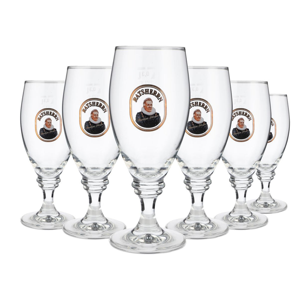 6 verres à bière Ratsherrn 0,3 l Verres à bière Verres à pied « ancien modèle » Tulipe