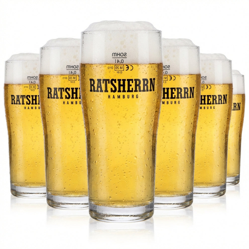6 verres à bière Ratsherrn Pils 0,4 l Verres à bière « Brewhouse » Exclusif Gobelet