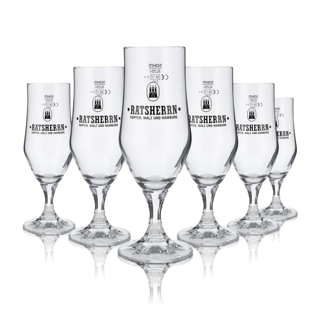 6 verres à bière Ratsherrn Pils Verres à bière Coupe exclusive 0,25 l Hammerburg