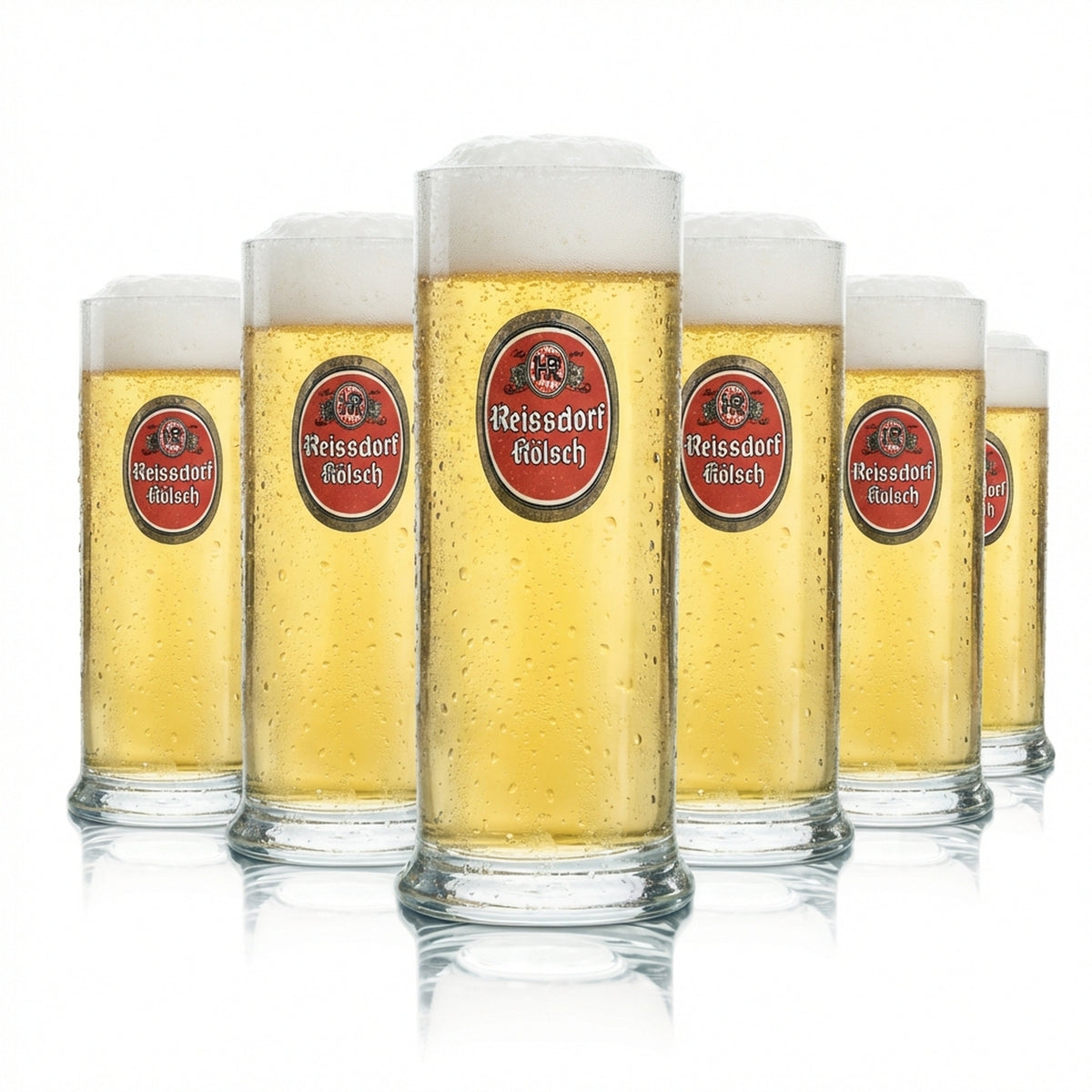 6 verres à bière Reissdorf 0,3 l Kölsch Stange Becher Gläser Cologne Kölschglas Brauer