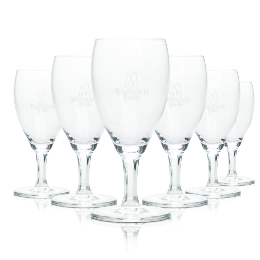 6x Rheinfels Quelle Verre à eau 0,19 l Verre à pied Coupe Verres à eau minérale Verre à soda