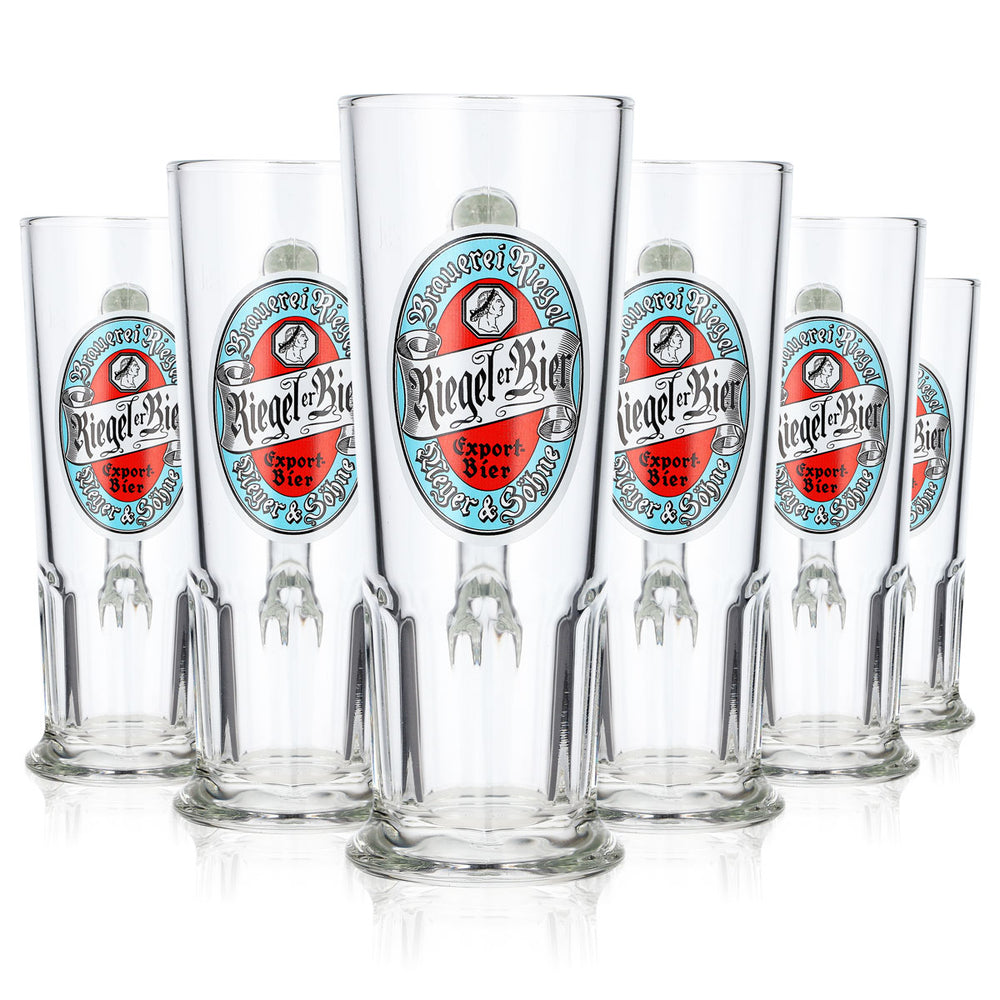 6 verres à bière Riegele de 0,25 l, chope « Habsburg-Seidel » Sahm (lot de 6)