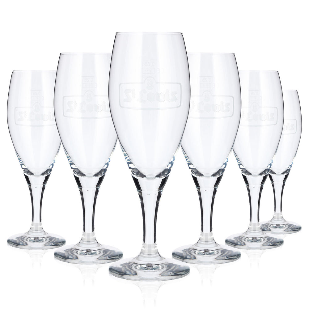 Lot de 6 verres à bière Ritzenhoff de 0,25 l, forme coupe, avec logo blanc