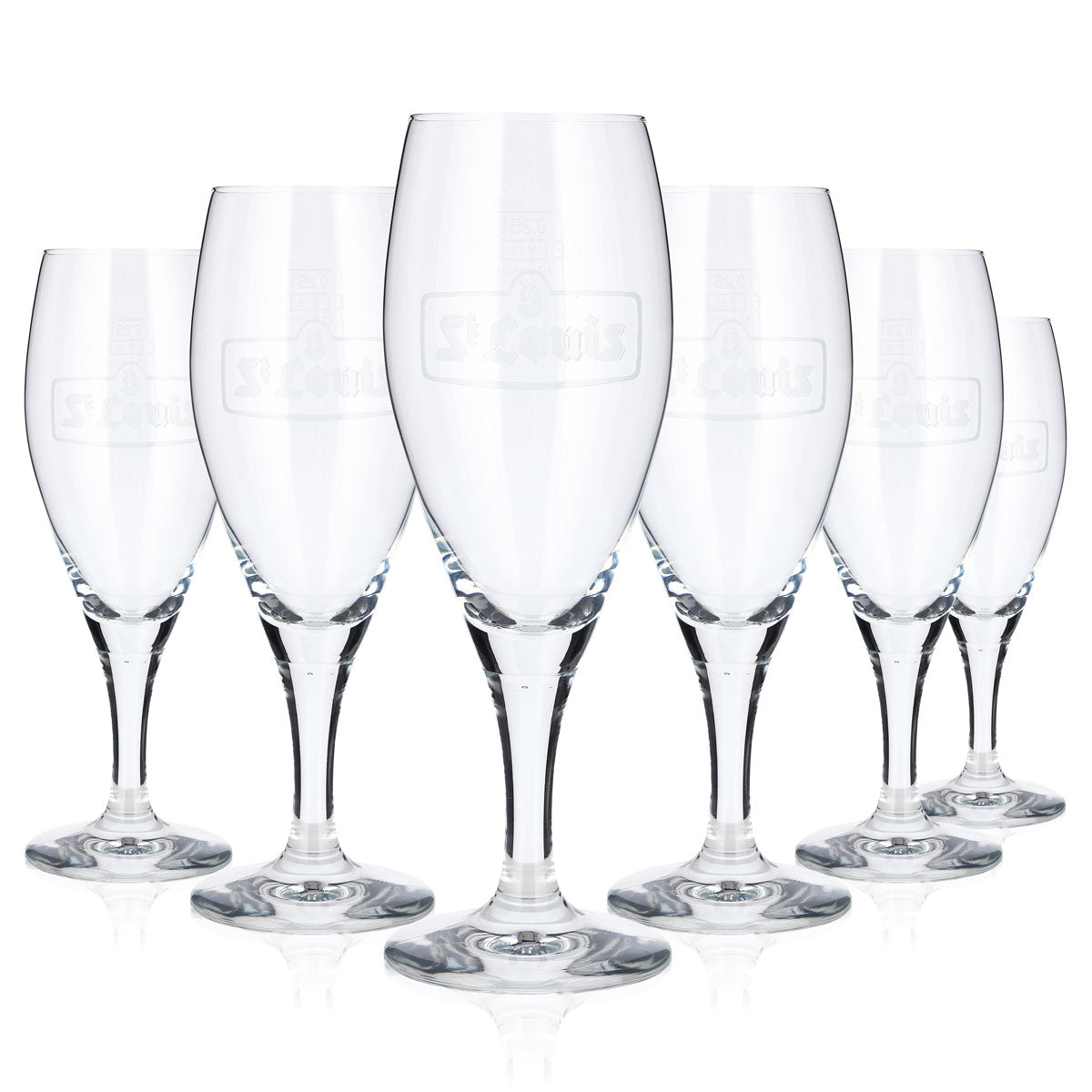 Lot de 6 verres à bière Ritzenhoff de 0,25 l, forme coupe, avec logo blanc