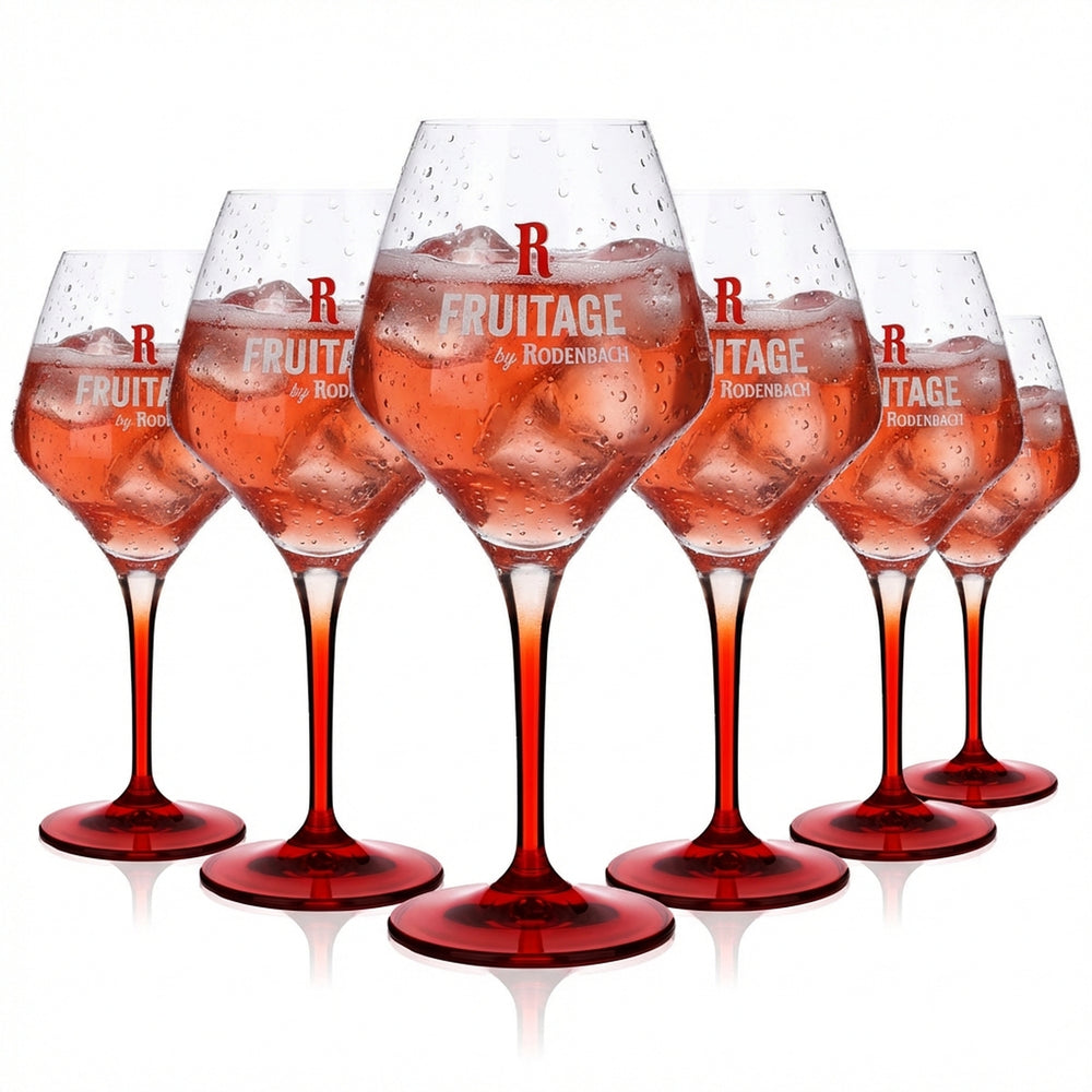 6 verres à bière Rodenbach  Verre ballon 0,25 l à pied rouge Belgique « Fruitage »