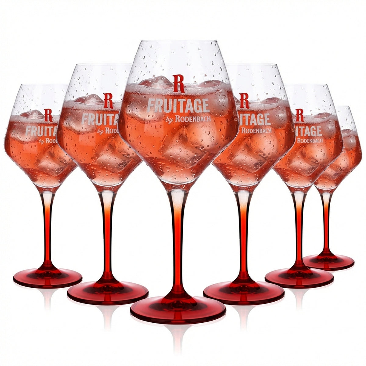 6 verres à bière Rodenbach  Verre ballon 0,25 l à pied rouge Belgique « Fruitage »