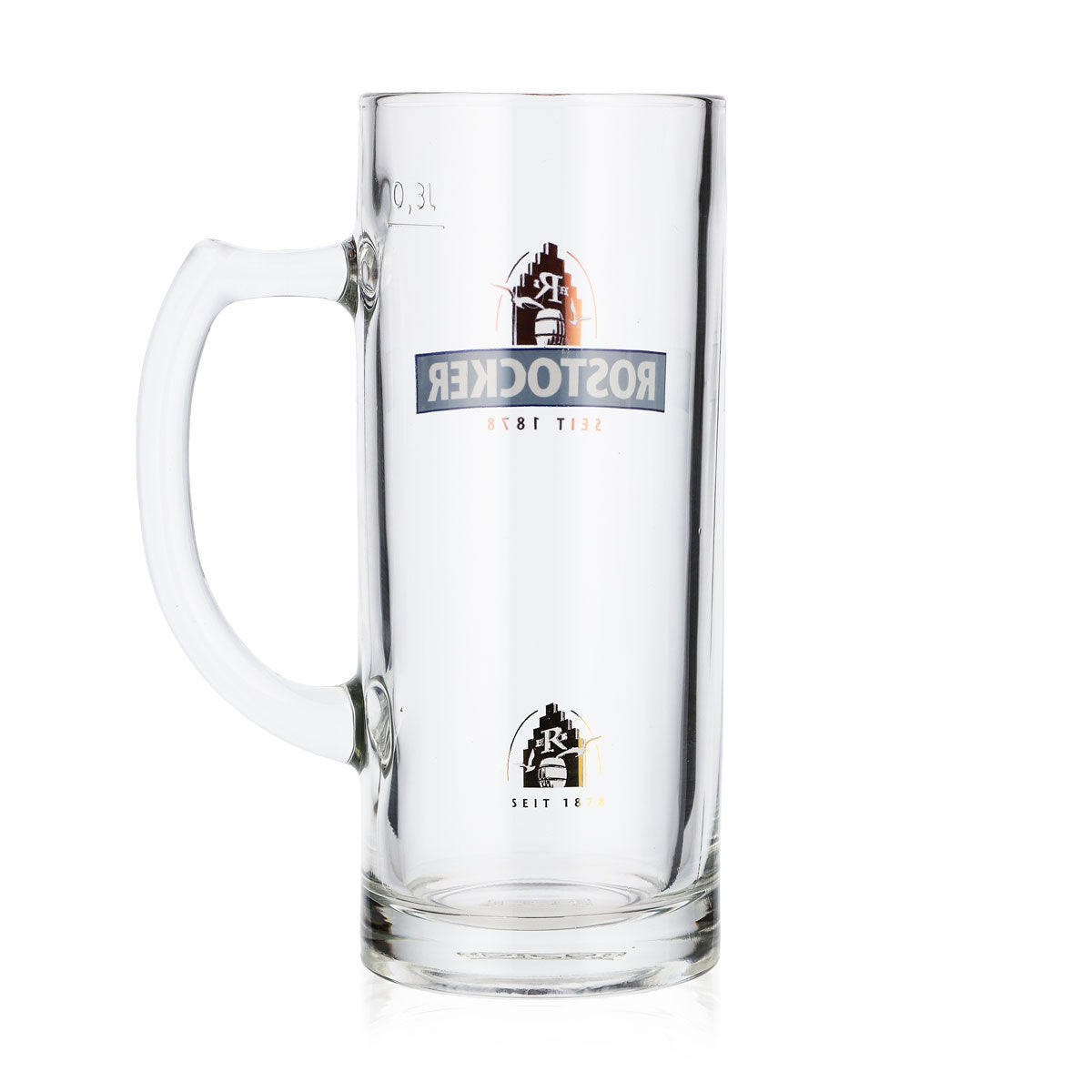 6 verres à bière Rostocker Bier Glas Bierseidel 0,3 l, chope bleue, logo doré Rastal – Vue 4