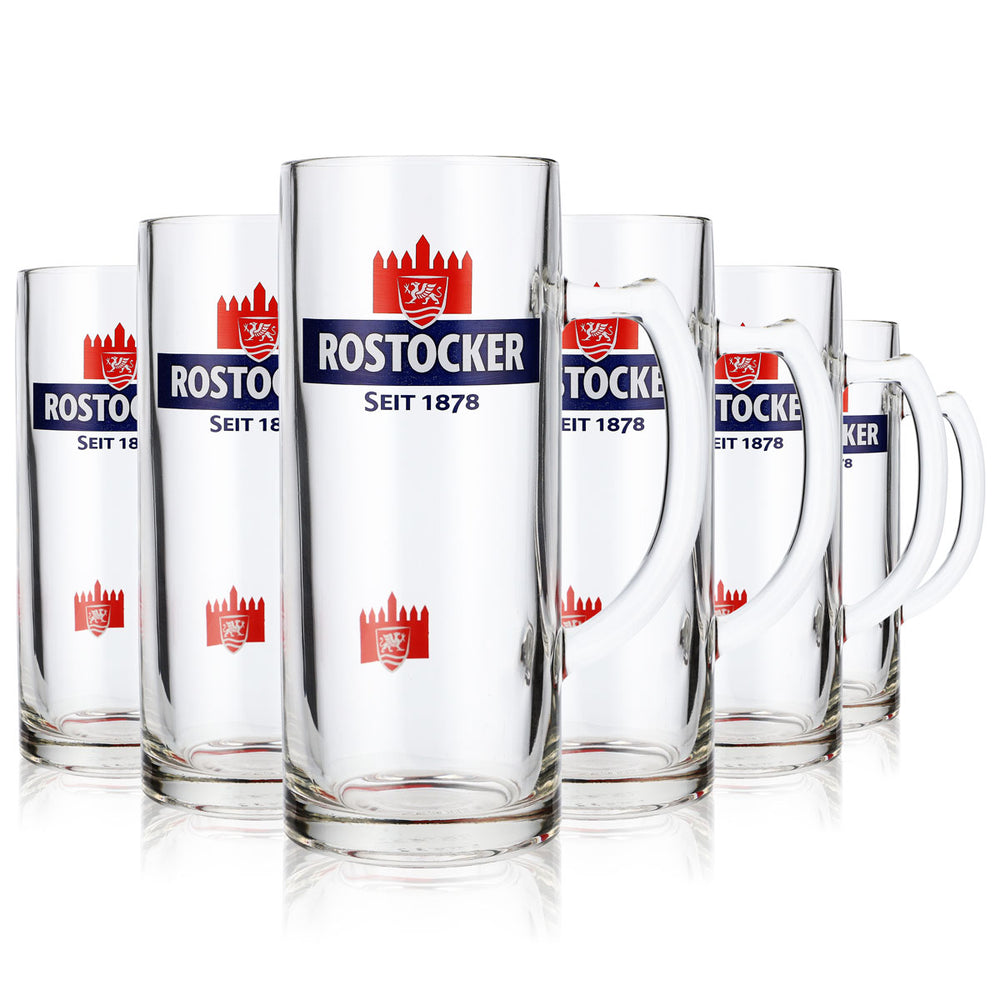 6 chopes à bière Rostocker Bier Glas 0,5 l Exclusiv-Gutsherren Seidel Rastal