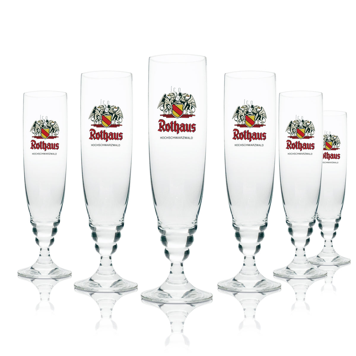 6 verres à bière Rothaus 0,3 l, élégants verres à pied, forme tulipe, lot calibré pour la restauration – Vue 6
