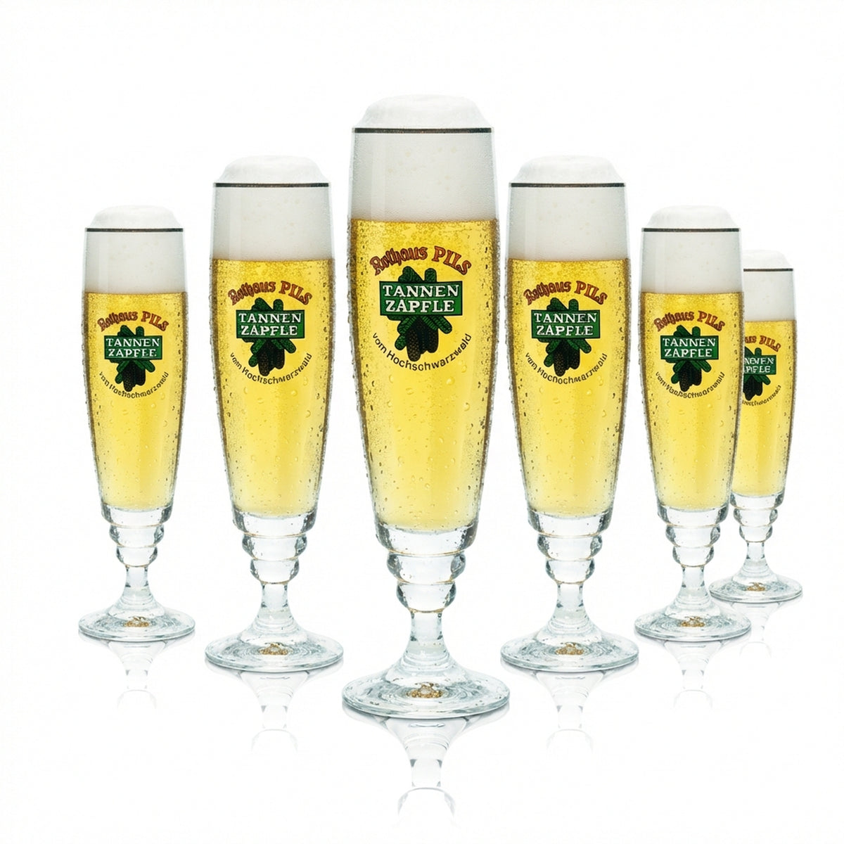 6 verres Rothaus 0,2 l exclusifs Tannenzäpfle, set de verres à bière, brasserie Staatsbrauerei Baden
