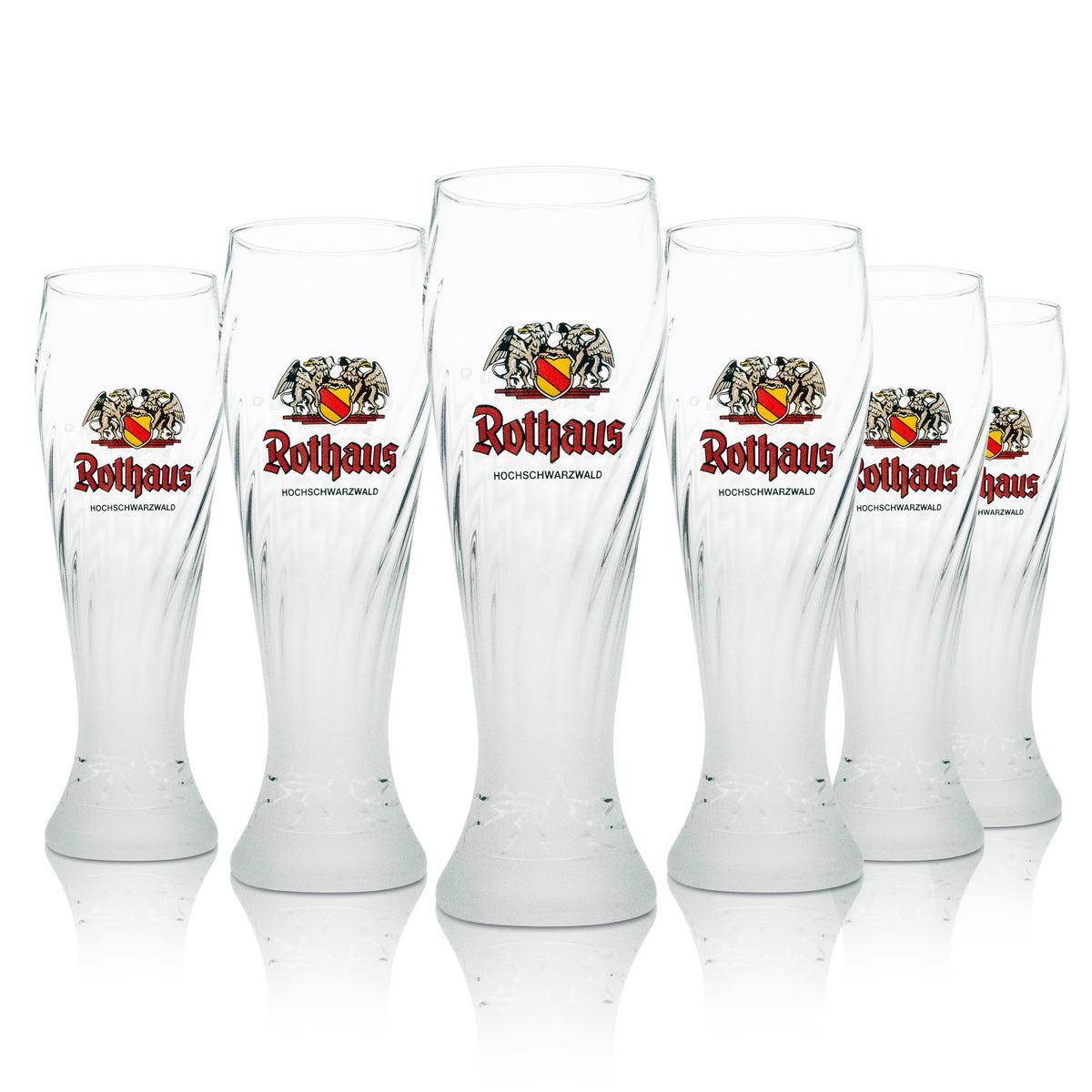 6 verres Rothaus 0,5 l pour bière blanche Hefeweizen, design givré, brasserie Baden – Vue 4
