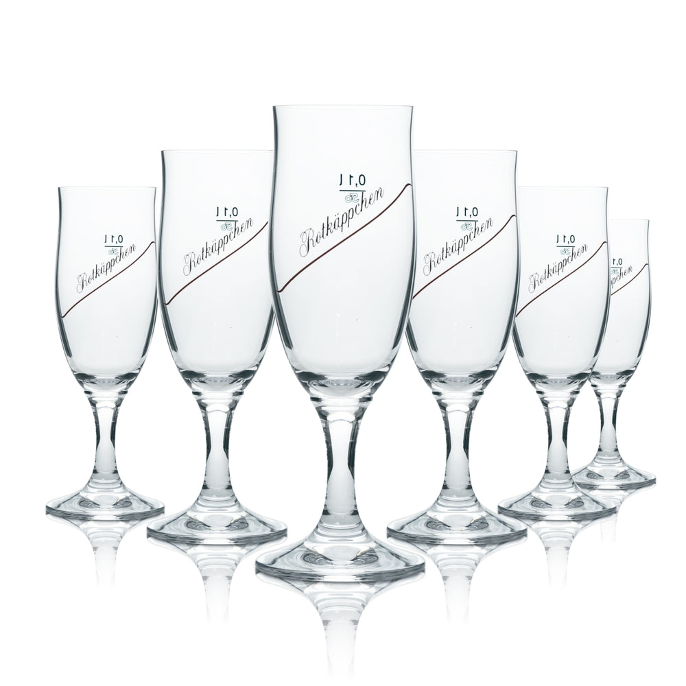 6 flûtes à champagne Rotkäppchen 0,1 l, ligne rouge