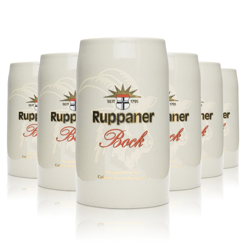 6x verre à bière Ruppaner en porcelaine, chope 500 ml