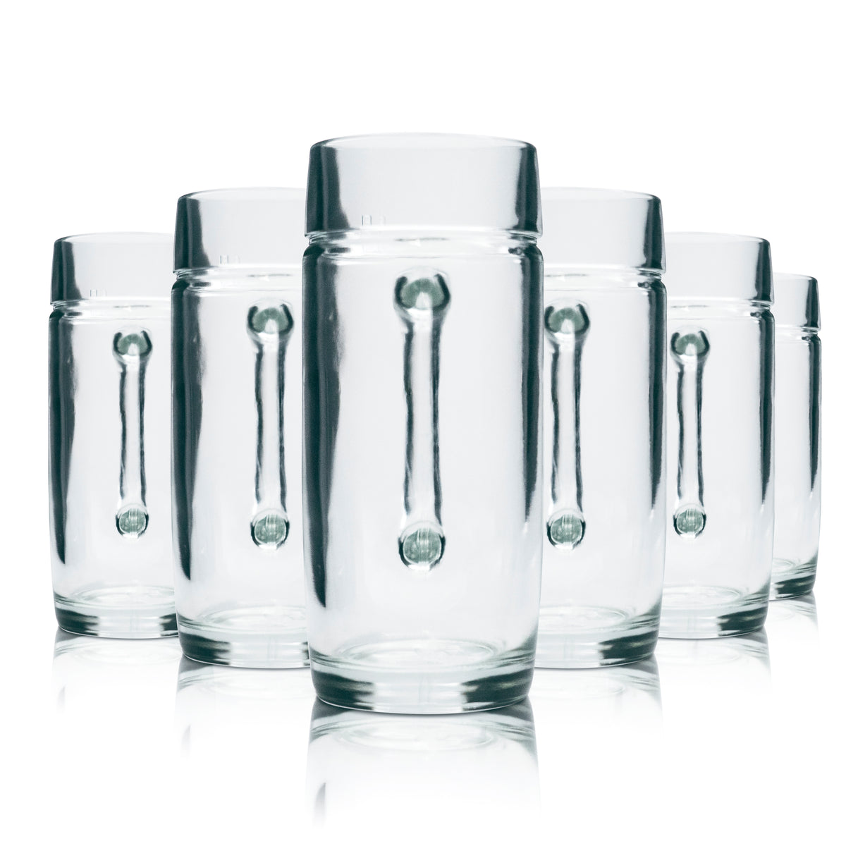 6x chope à bière Sahm en verre 0,5 l, chope vierge sans impression, chope à bière, verres Seidel, chêne – Vue 5