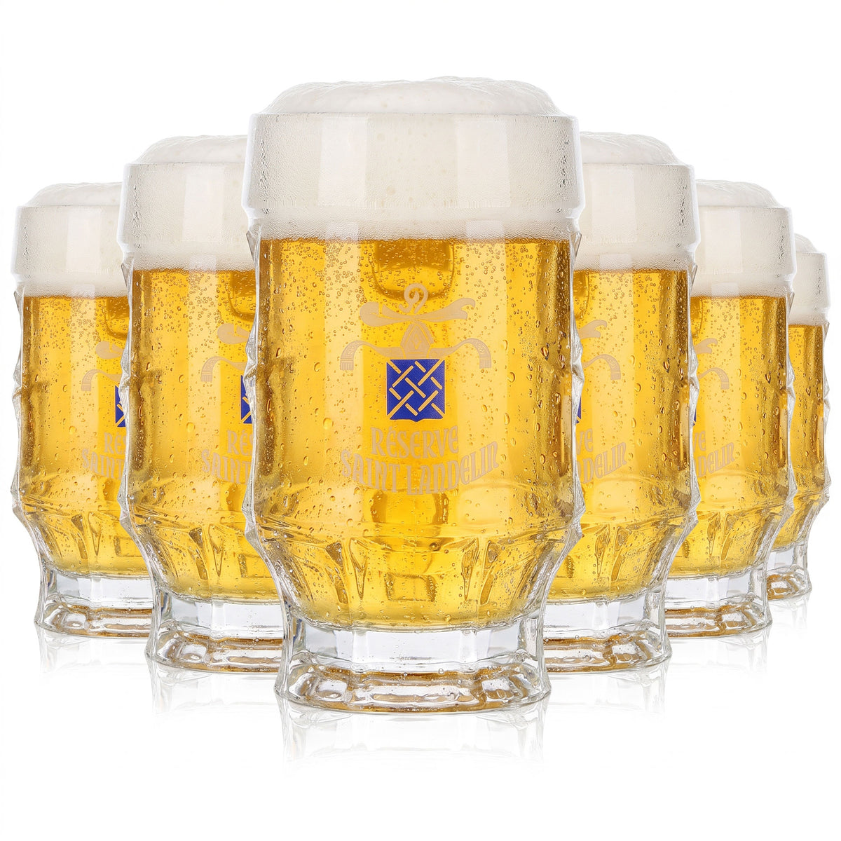 6 verres à bière Saint Landelin, 0,25 l, chope, inscription blanche (lot de 6)