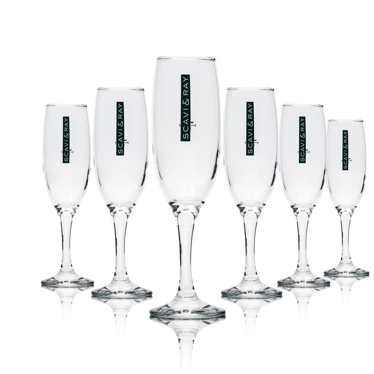 6 flûtes à champagne Scavi & Ray en verre épais