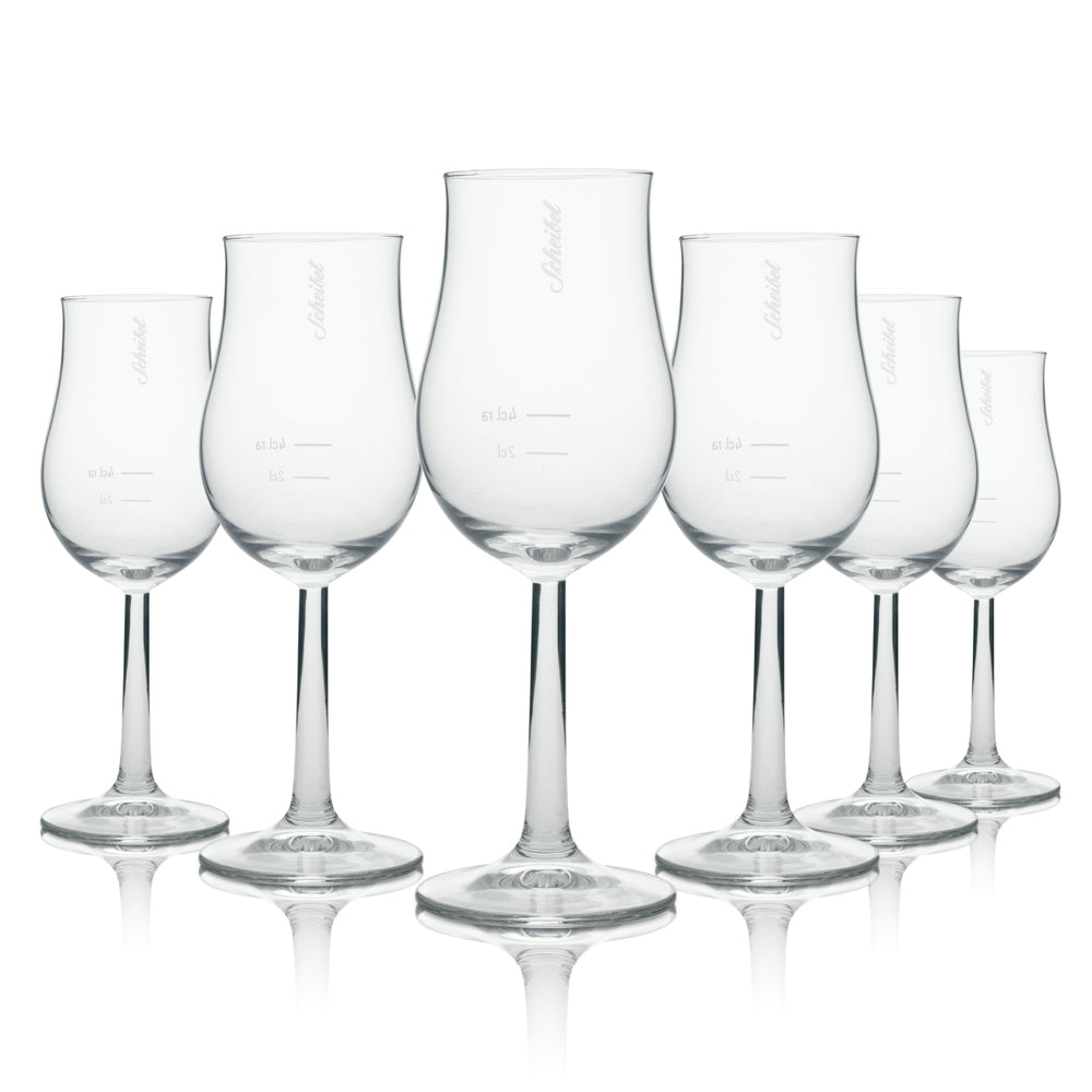 6 verres à schnaps Scheibel 0,14 l, verre à dégustation/calice « Bugatti » avec chêne