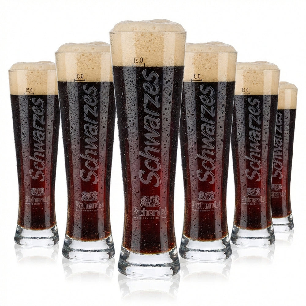 6 verres à bière Scherdel Verres à bière 0,3 l Verres à pied « Schwarzes » F.Herb