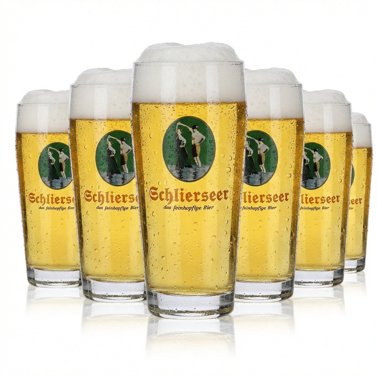 6 verres Schlierseer 0,25 l Willibecher Kindl, ensemble de verres à bière blanche, brasserie bavaroise