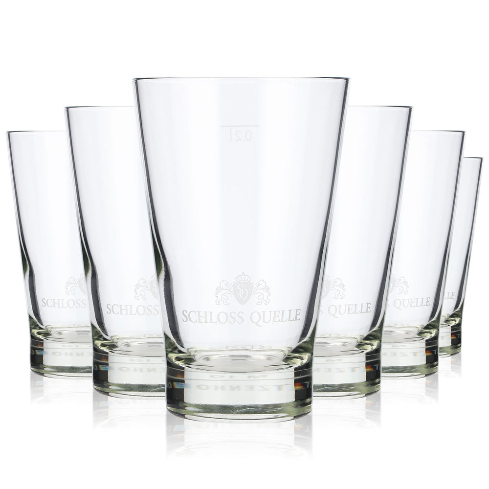 6x Verre à eau Schloss Quelle 0,2 l Verres à eau Tasses en forme de V