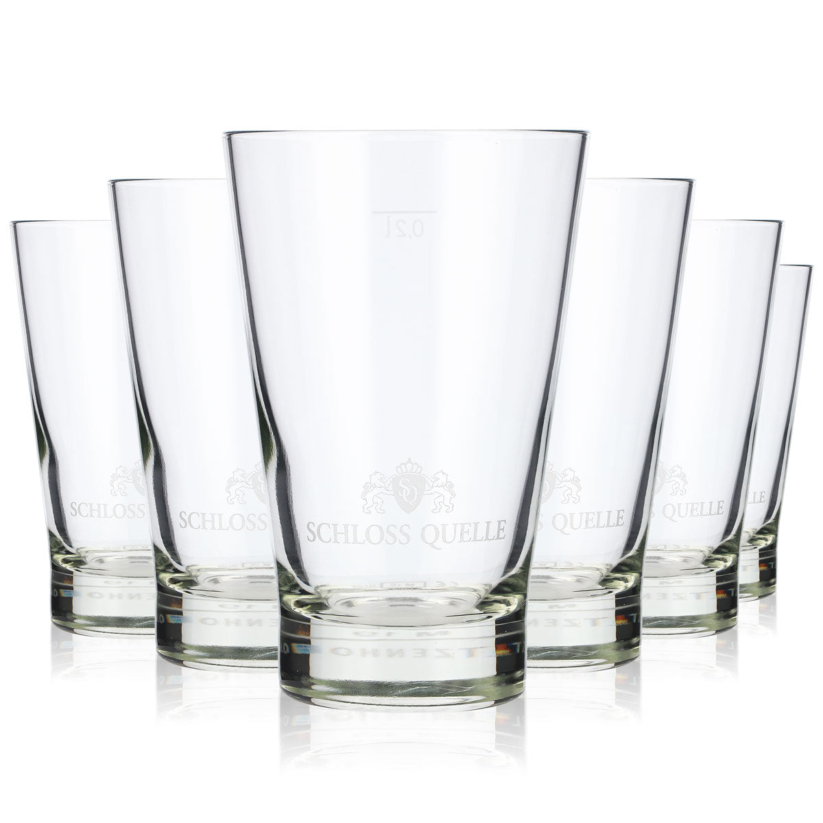 6x Verre à eau Schloss Quelle 0,2 l Verres à eau Tasses en forme de V