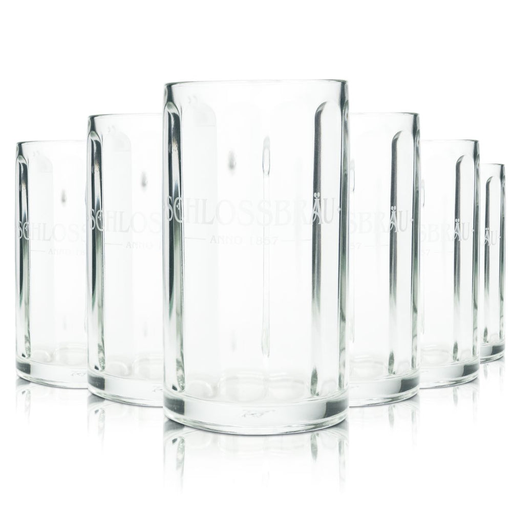 6 verres à bière Schlossbräu Chope de bière 0,4 l Glückauf Chopes Verres Seidel Brasserie