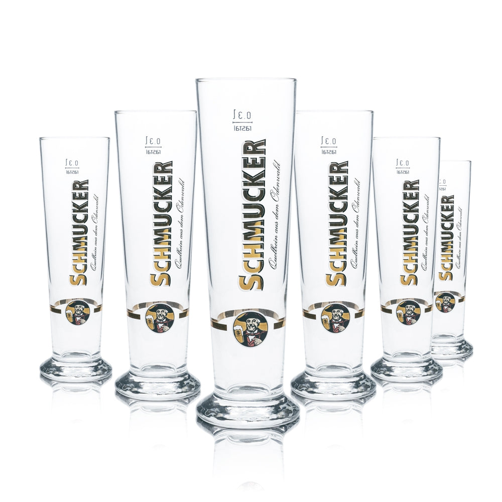 6 verres à bière décoratifs 0,3 l, verres à pied, brasserie Gastro Odenwald Pils