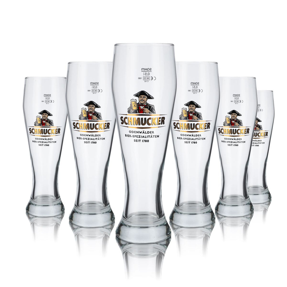 6 verres décoratifs 0,5 l Verres à bière blanche Verres à Hefeweizen Set Brasserie Odenwälder