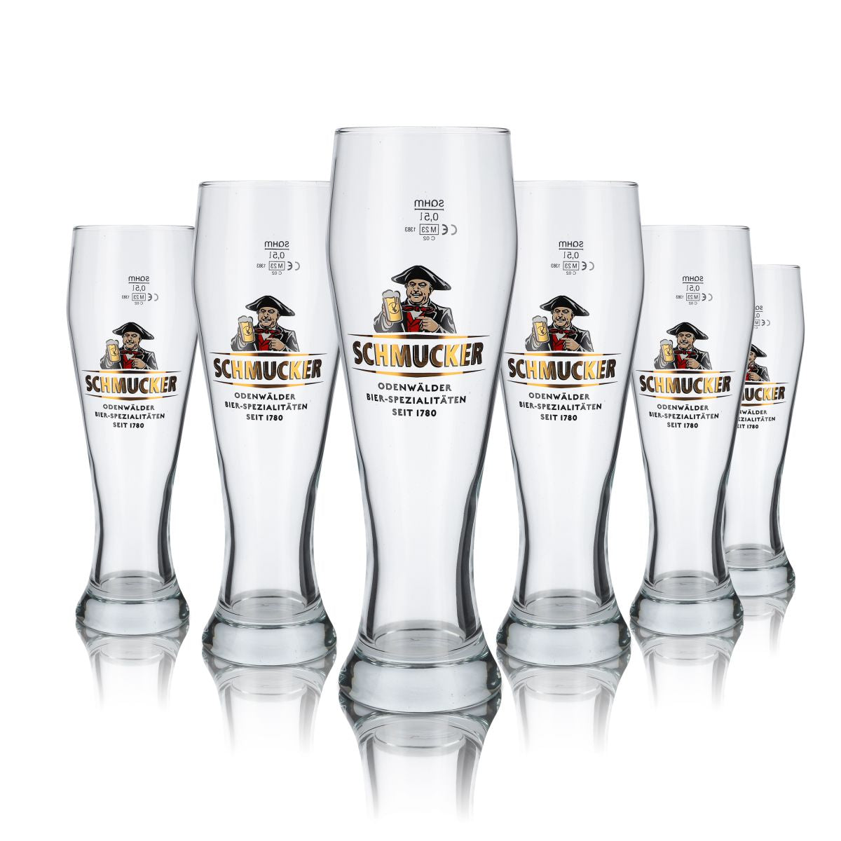 6 verres décoratifs 0,5 l Verres à bière blanche Verres à Hefeweizen Set Brasserie Odenwälder
